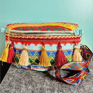 Colorful Tassel Embellished Women waist pack or crossbody